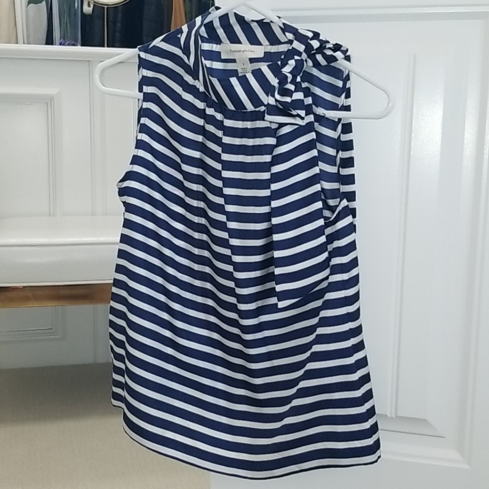 Anthropologie 100% silk sailor top